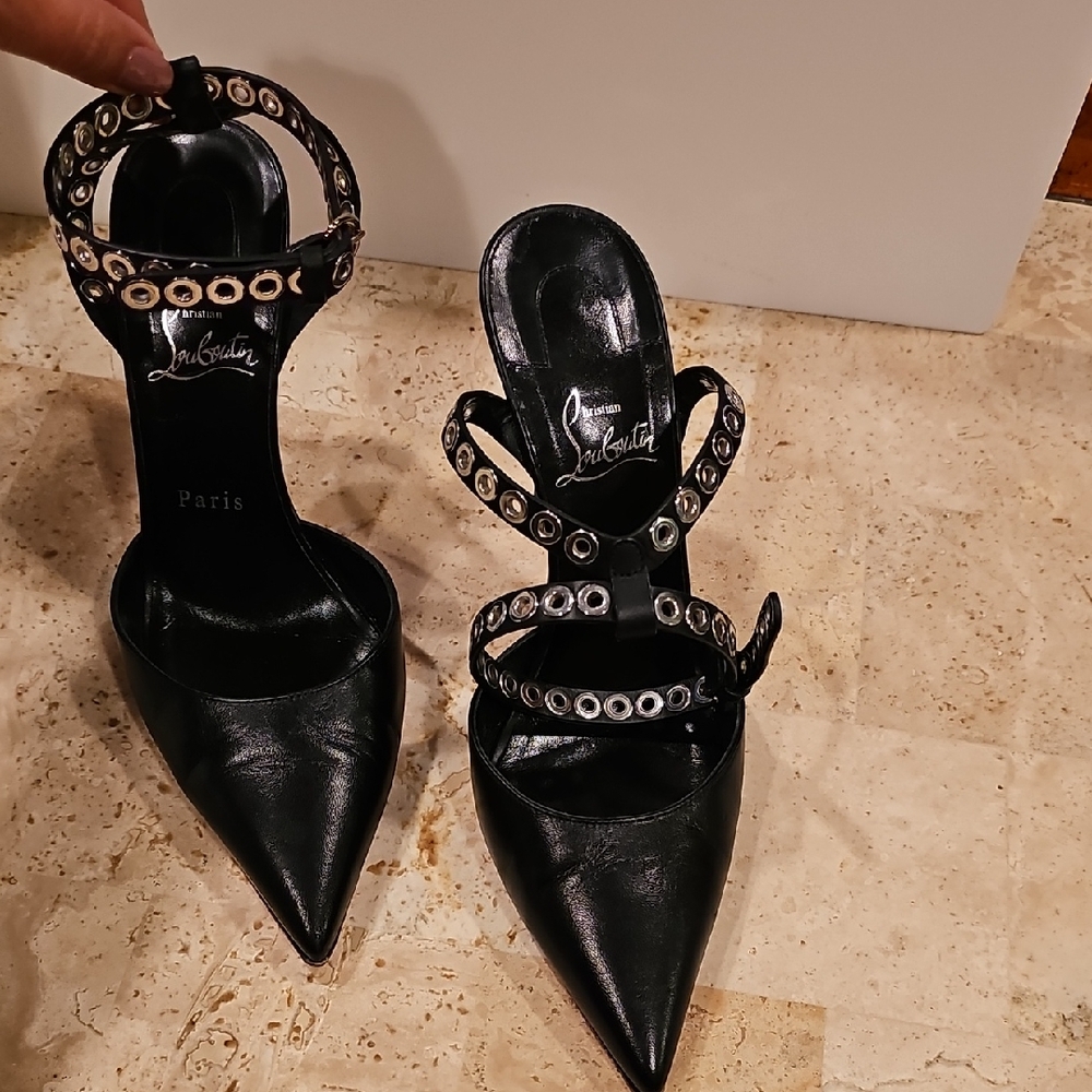Christian Louboutin Black Studded Heels